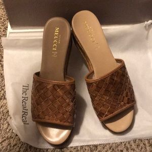 Sesto Meucci Tarie Quilted Brown Leather Wedge